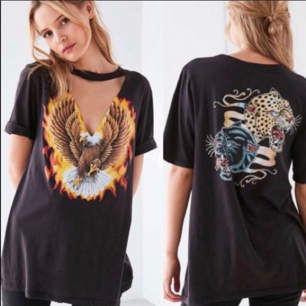 Truly Madly Deeply Cut-Out Moto Tee Size M